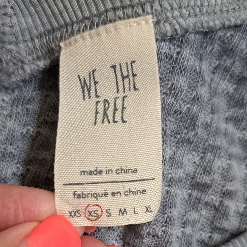 We The Free FREE PEOPLE Gray SHEER vneck Crop Top - Picture 2 of 7
